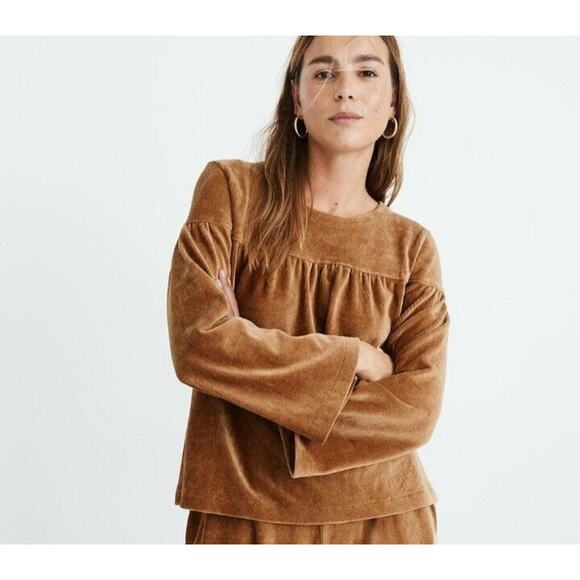 Madewell Corduroy Brown Top Sz M - Picture 1 of 1